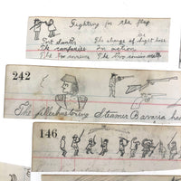 From the Margins: Wonderful Group of Small Salvaged Antique Ledger Sketches