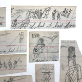 From the Margins: Wonderful Group of Small Salvaged Antique Ledger Sketches