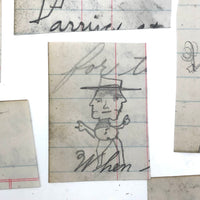 From the Margins: Wonderful Group of Small Salvaged Antique Ledger Sketches