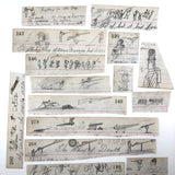 From the Margins: Wonderful Group of Small Salvaged Antique Ledger Sketches