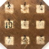 White Squares on Pine Diamond, Beautifully Worn Make Ring Toss Board (with Sealing Rings for Tossing))