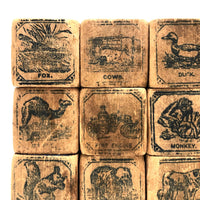 Early US Embossing Co. Alphabet and Animal Blocks