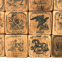 Early US Embossing Co. Alphabet and Animal Blocks