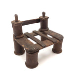 Sweet, Stocky Little Spool Chair with Carved Posts