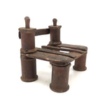 Sweet, Stocky Little Spool Chair with Carved Posts