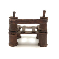 Sweet, Stocky Little Spool Chair with Carved Posts