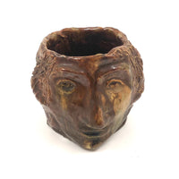Face Vessel, Presumed Ohio Sewer Tile / End of Day Pottery, Early-ish 20th c.