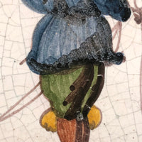 Early Polychrome Dutch Tin Glazed Tile, Man with Rifle and Rifle Stand