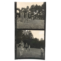 Potato Sack Race, Two Views, Vintage Two Frame Contact Strip