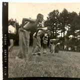 Potato Sack Race, Two Views, Vintage Two Frame Contact Strip