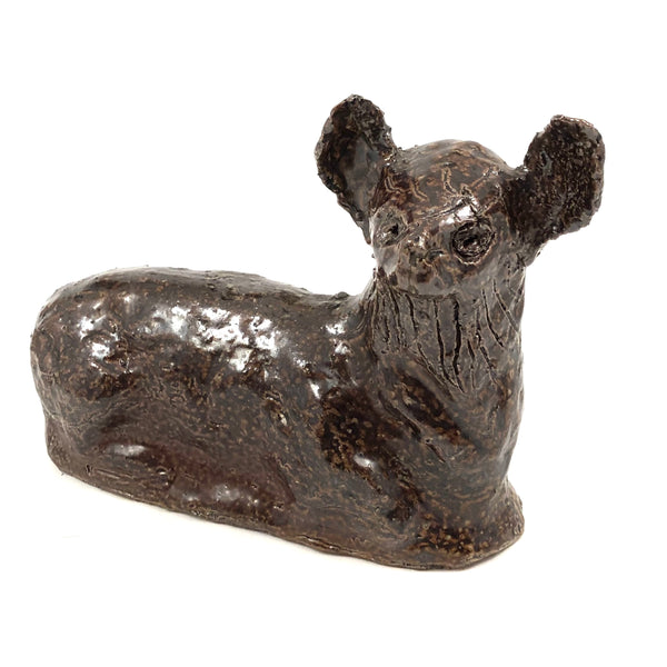 Homely Lamb, Hugely Empathetic Old End Of Day Sewer Tile Pottery Sculpture