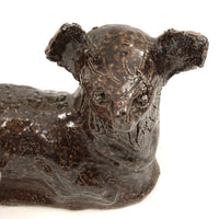 Homely Lamb, Hugely Empathetic Old End Of Day Sewer Tile Pottery Sculpture