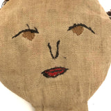 Very Tender Old Homemade Doll with Embroidered Face