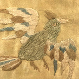 Wonderfully Awkward Antique Silk on Silk Embroidered Bird