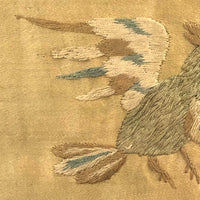 Wonderfully Awkward Antique Silk on Silk Embroidered Bird