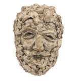 Beaded Man, Mouth Open, Vintage Sculpted Clay Head