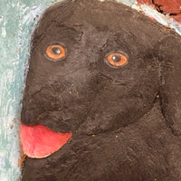 Toby the Black Dog, Marvin's 1984 Painted Relief Carving