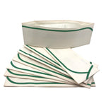 c. 1970 White with Green Stripe "Classy Cap" Paper Hats (Two Lots of 8 Available)