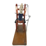 SOLD Rare Antique Conehead Figure with Chair Acrobat Toy, Made in Norway