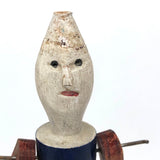 SOLD Rare Antique Conehead Figure with Chair Acrobat Toy, Made in Norway