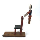 SOLD Rare Antique Conehead Figure with Chair Acrobat Toy, Made in Norway