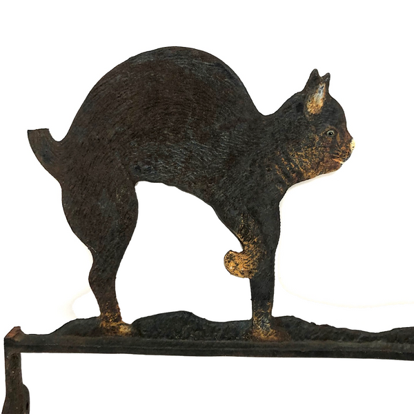 Old Cast Iron Cat on Wall Mounting Arm (Presumed Bell Hook), With Lost –  critical EYE Finds