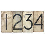 Set of Four Beautiful Handpainted Black on White Wood Double-sided Scoring Numbers