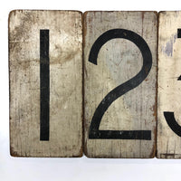 Set of Four Beautiful Handpainted Black on White Wood Double-sided Scoring Numbers