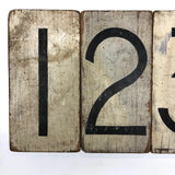 Set of Four Beautiful Handpainted Black on White Wood Double-sided Scoring Numbers