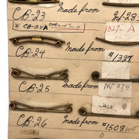 Card #29: Beautiful Old A&J Tool & Findings “Collar Bar Parts” Sample Board