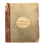 Marmaduke Multiply, Scarce 1845 Child's Book with Handmade Cover and Hand-colored Engravings