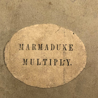 Marmaduke Multiply, Scarce 1845 Child's Book with Handmade Cover and Hand-colored Engravings