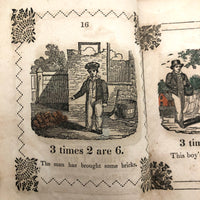 Marmaduke Multiply, Scarce 1845 Child's Book with Handmade Cover and Hand-colored Engravings