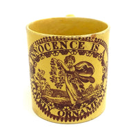 Innocence is a Lovely Ornament, Early 19th C. Canaryware Child's Mug