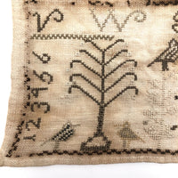 Mary Austen's Mid 19th C. Alphabet Sampler with Many Birds