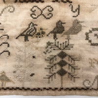 Mary Austen's Mid 19th C. Alphabet Sampler with Many Birds