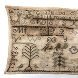 Mary Austen's Mid 19th C. Alphabet Sampler with Many Birds