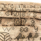 Mary Austen's Mid 19th C. Alphabet Sampler with Many Birds