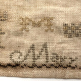 Mary Austen's Mid 19th C. Alphabet Sampler with Many Birds