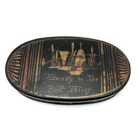 Honesty Is the Best Policy, Uncle Harry's (or Hazzy's!?) Large Georgian Tole Painted Snuff/Tobacco Tin