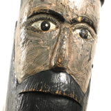 Big Stick: Dramatic c. Early 1900s Odd Fellows Folk Art Staff with Polychrome