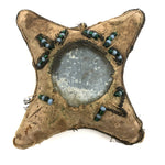 Worn But Magical Feeling Antique Native American Hide Star Mirror (Pin Cushion?)