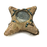 Worn But Magical Feeling Antique Native American Hide Star Mirror (Pin Cushion?)