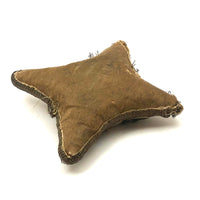 Worn But Magical Feeling Antique Native American Hide Star Mirror (Pin Cushion?)