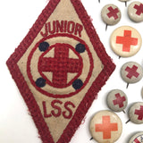 Lovely Old Red Cross Pin (and Patch) Lot