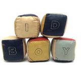 Colorful Old Oil Cloth Rattle Blocks (Complete Alphabet Plus Animals)