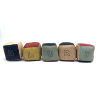 Colorful Old Oil Cloth Rattle Blocks (Complete Alphabet Plus Animals)