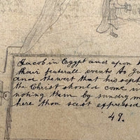 Amazing c. Early-Mid 19th Century Biblical Geneology, Adam and Eve to Jesus, with Charming Drawings