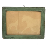 Chance Animal Silhouettes on Card in Old Green Painted Frame