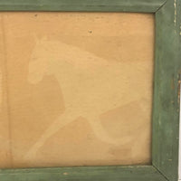 Chance Animal Silhouettes on Card in Old Green Painted Frame